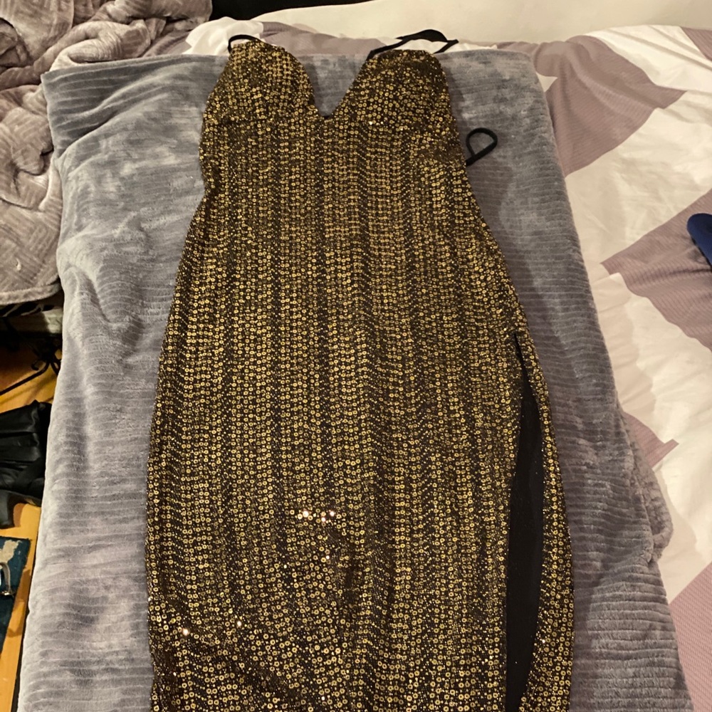 Gold shimmery dress